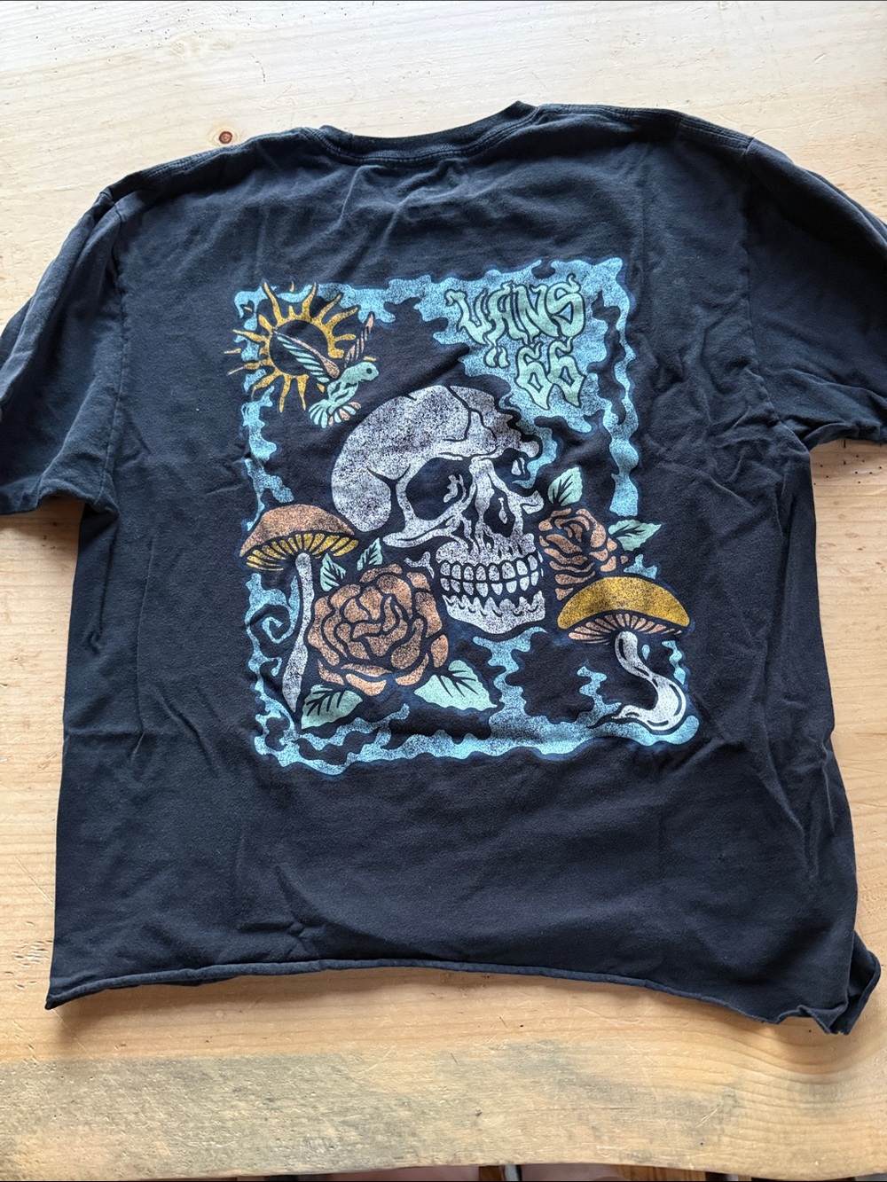 Vans Black Short-Sleeve Tee with Small Chest Graphic Mens M